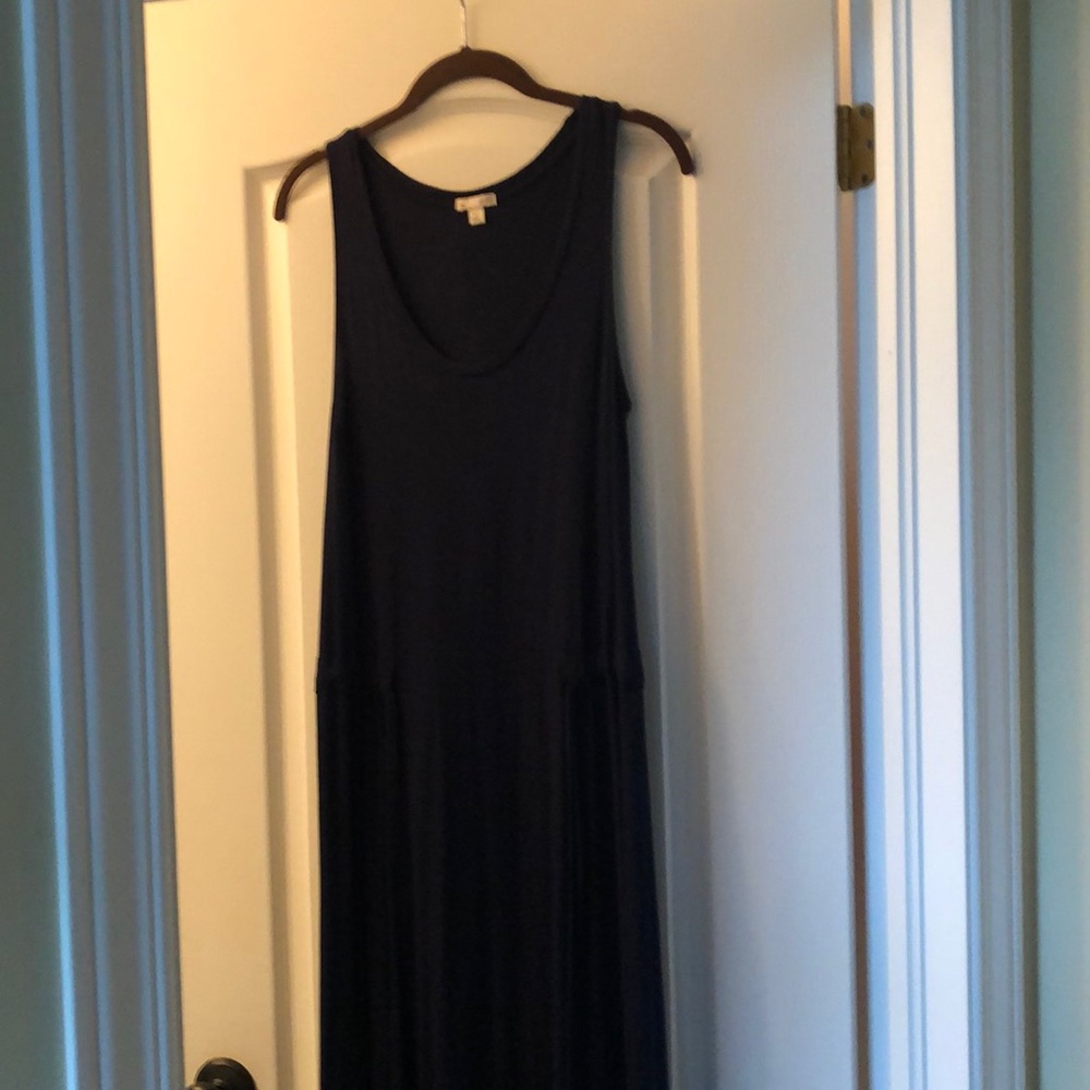 Gap navy midi dress (size small) ties at the waist